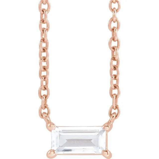 Dainty Baguette Diamond Necklace