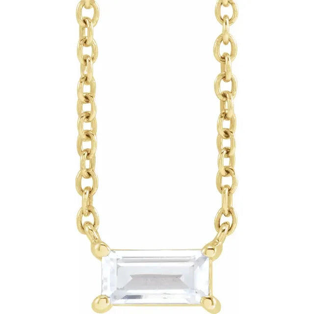 Dainty Baguette Diamond Necklace