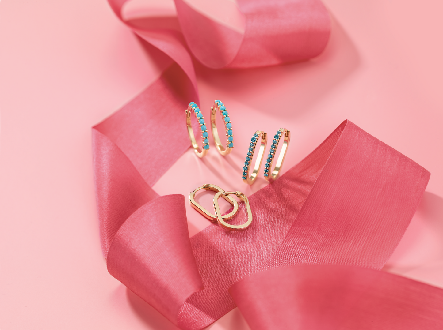 Natural Gemstone Hoops- Full Sized