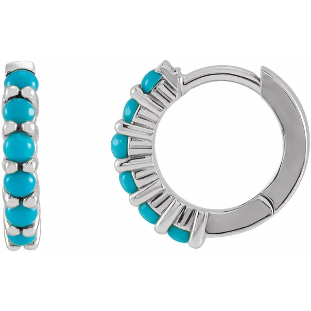 Natural Gemstone Huggie Hoops