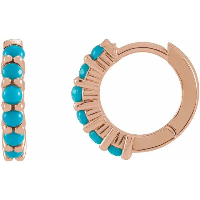 Natural Gemstone Huggie Hoops