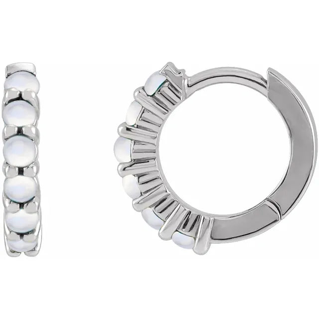 Natural Gemstone Huggie Hoops