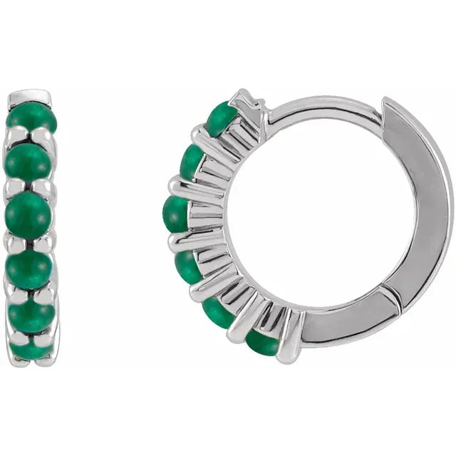 Natural Gemstone Huggie Hoops