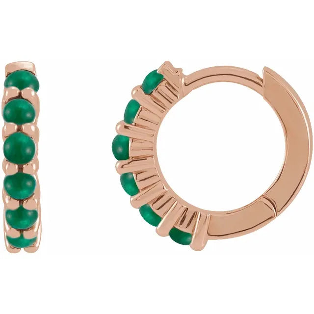 Natural Gemstone Huggie Hoops