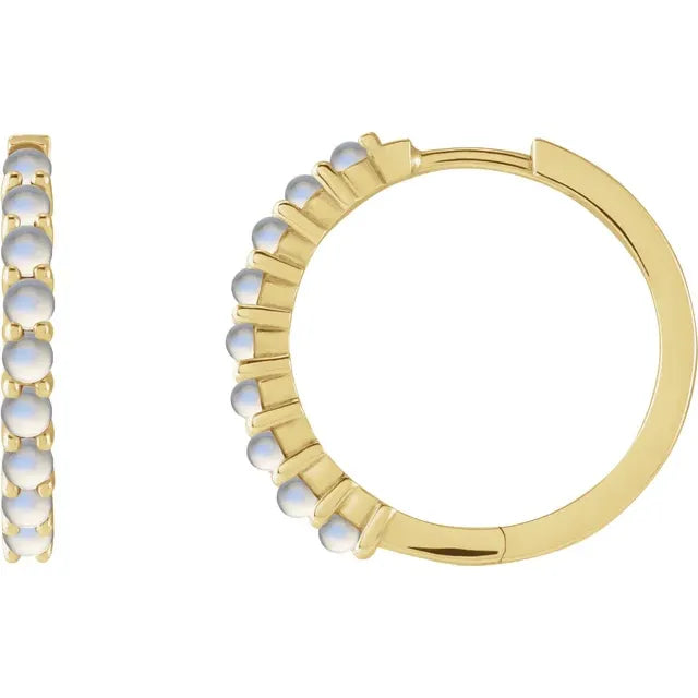 Natural Gemstone Hoops- Full Sized