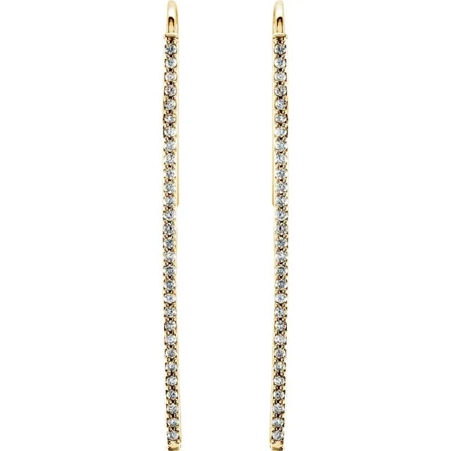 Classic Diamond Vertical Bar Earrings