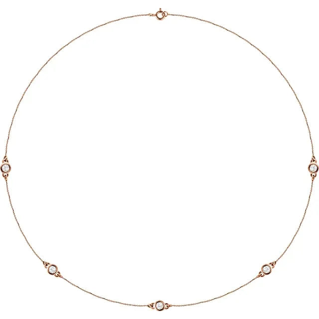 Dainty Multi-stone Diamond Bezel Necklace