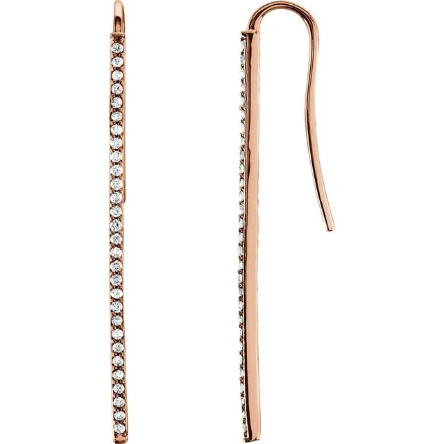 Classic Diamond Vertical Bar Earrings