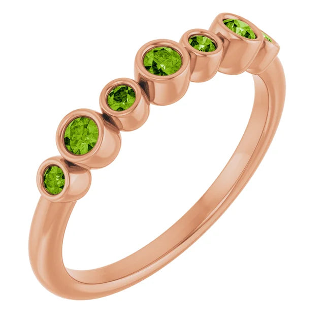 Classic Natural Gemstone Bezel Stacking Ring
