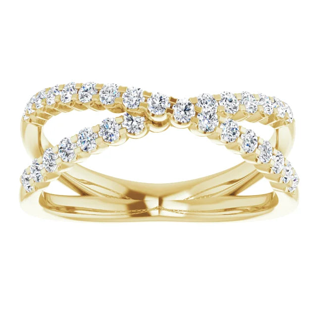 Classic Criss-Cross Diamond Ring