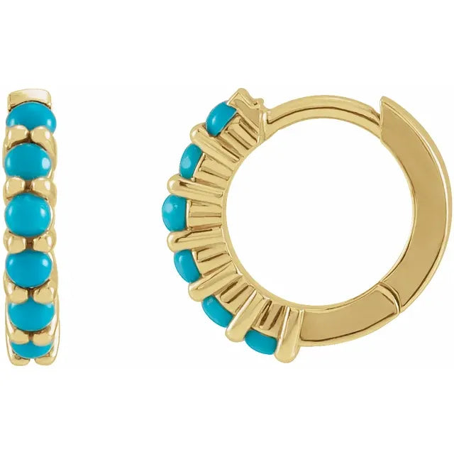 Natural Gemstone Huggie Hoops