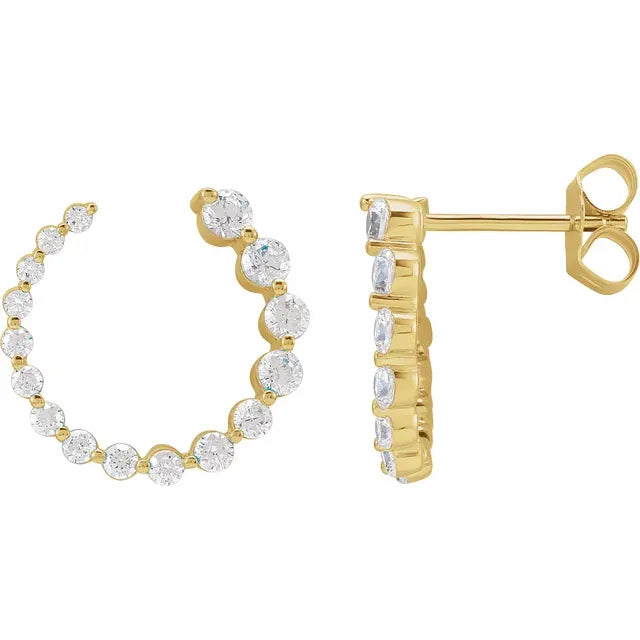 Classic Semi-Circle Diamond Earrings