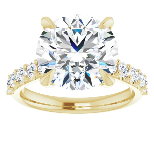 Showstopper (5ct.) 18K Yellow Gold Pave Engagement Ring