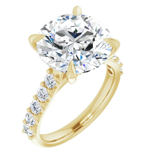 Showstopper (5ct.) 18K Yellow Gold Pave Engagement Ring