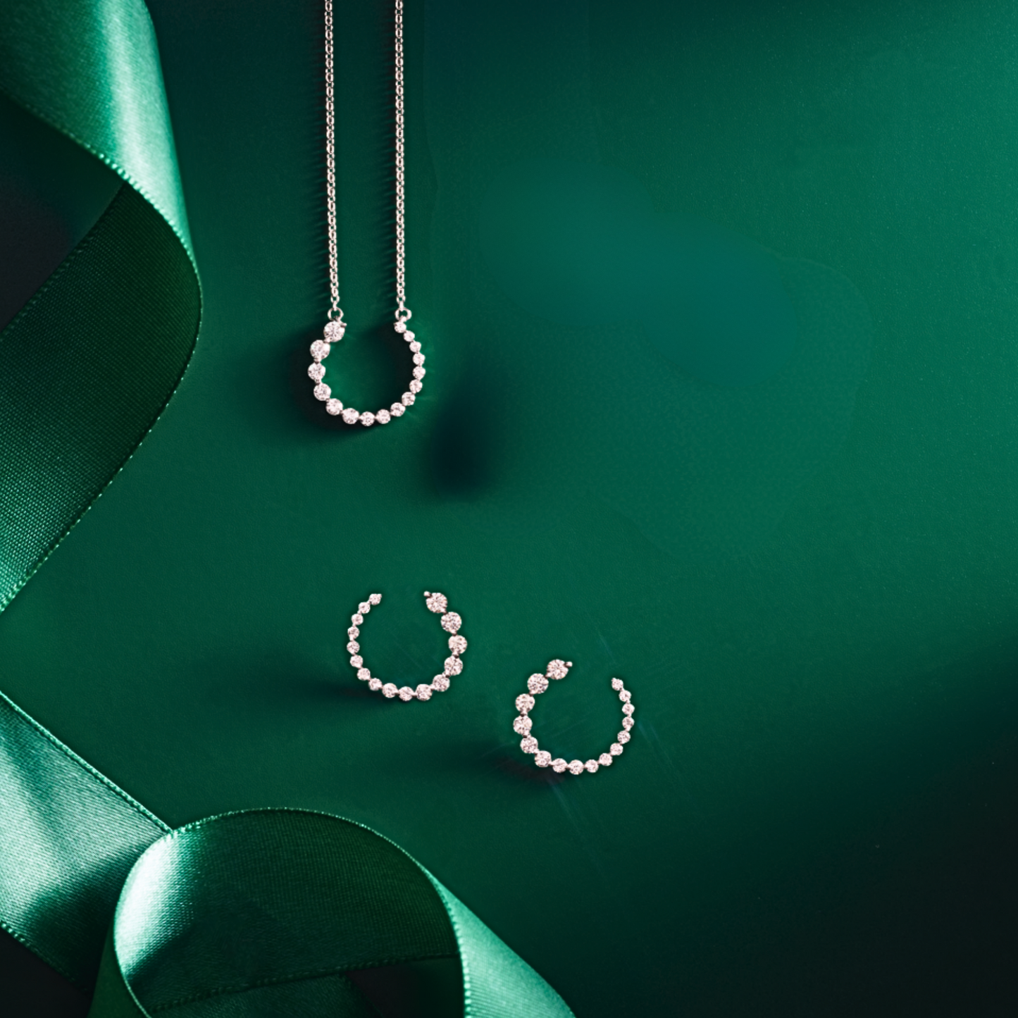 Classic Semi-Circle Diamond Earrings