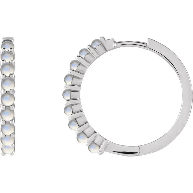 Natural Gemstone Hoops- Full Sized