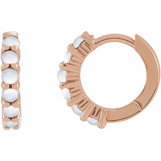 Natural Gemstone Huggie Hoops