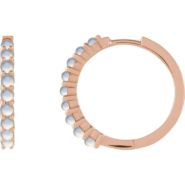 Natural Gemstone Hoops- Full Sized