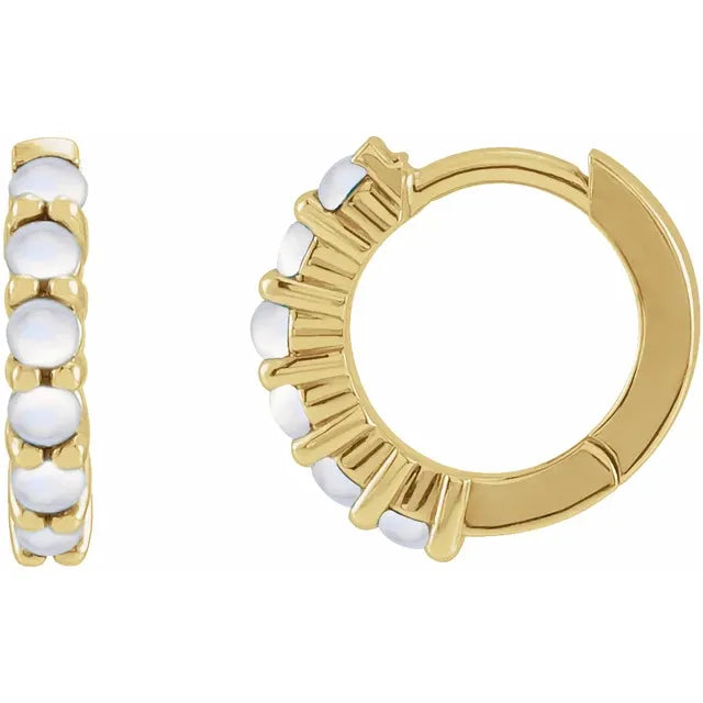 Natural Gemstone Huggie Hoops