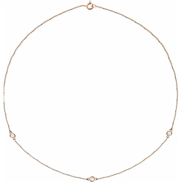 Dainty Multi-stone Diamond Bezel Necklace