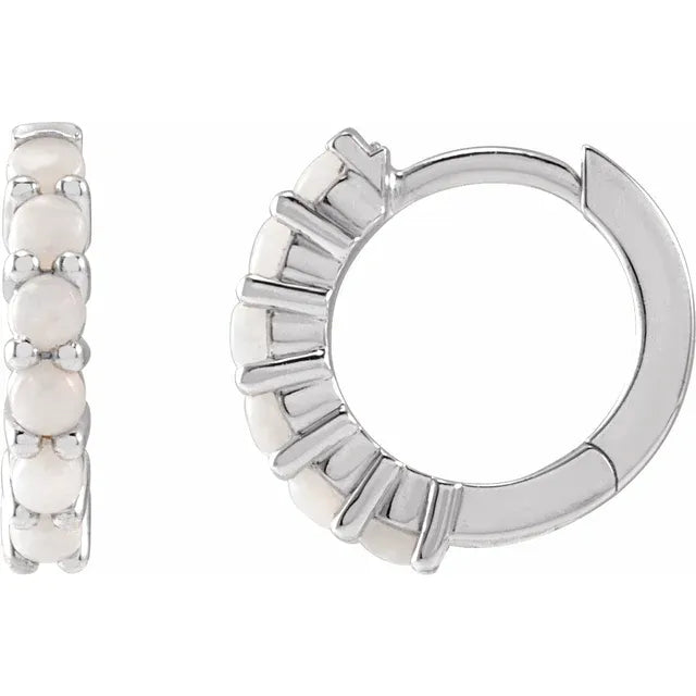 Natural Gemstone Huggie Hoops