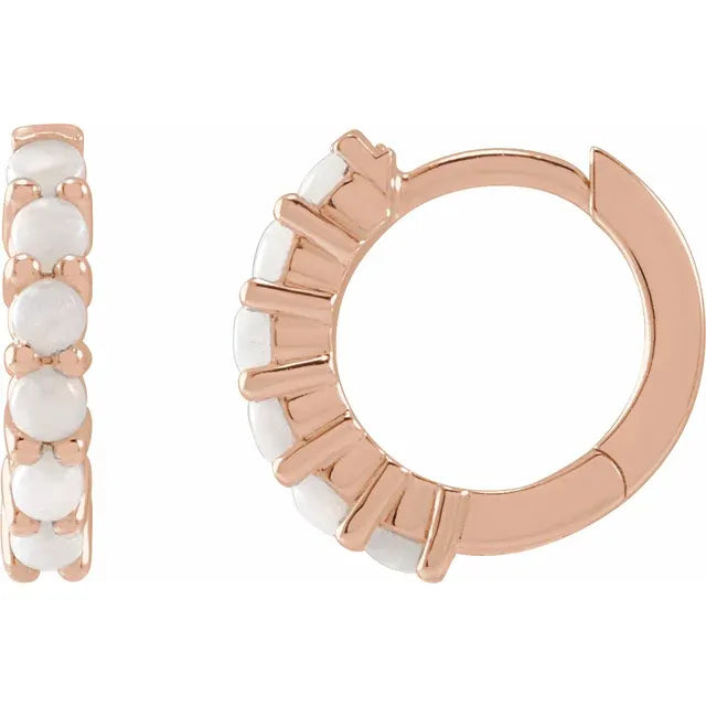 Natural Gemstone Huggie Hoops