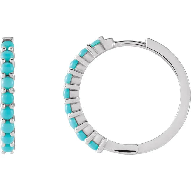 Natural Gemstone Hoops- Full Sized