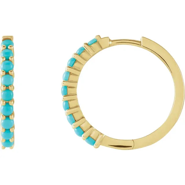 Natural Gemstone Hoops- Full Sized